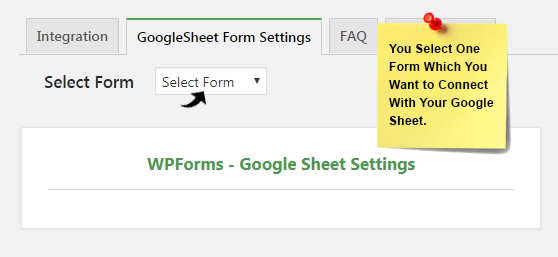 WPforms googlesheet Form Setting