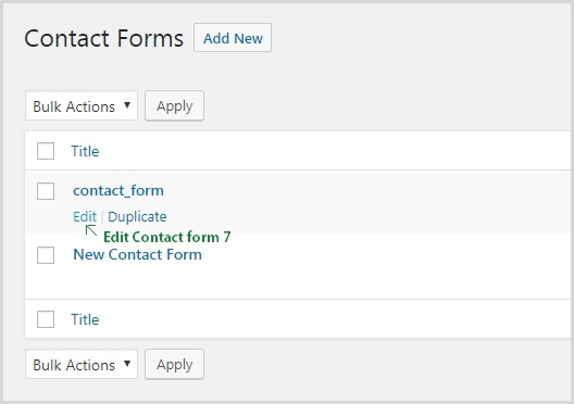 Contact form edit