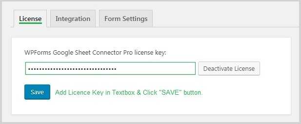 Licence key Working with WPForms GSheetConnector PRO