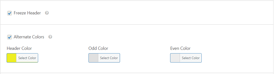 WPForms GSheet Freeze Color Google Sheet Tab Configuration