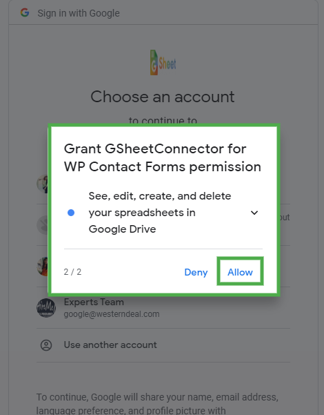 GravityGSheet Permission 2 How to Send Gravity Form Entries to Google Sheets