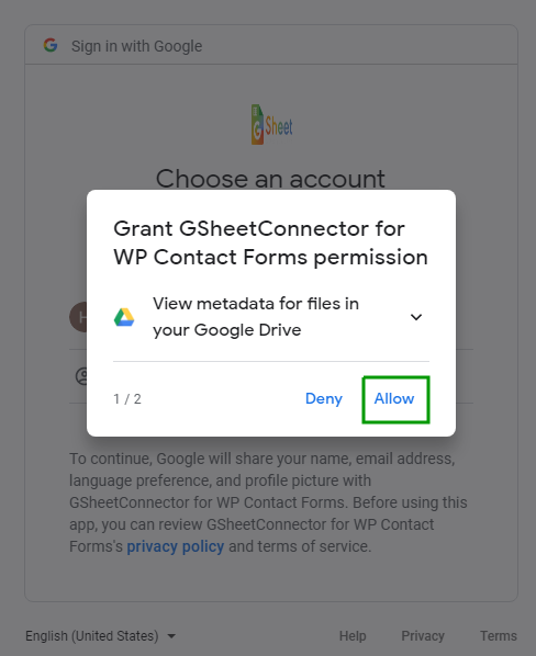 permission 1 Connect Gravity Forms to Google Sheets?