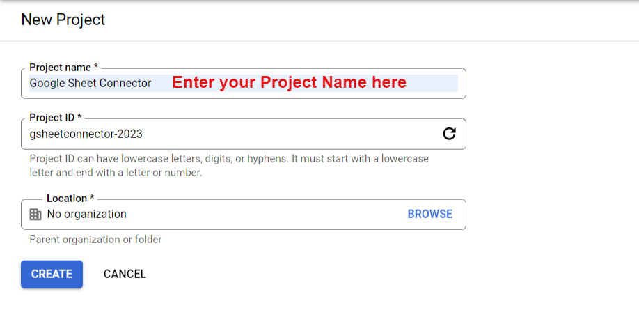 API Add Project Name
