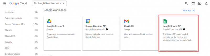 API Enable Google Sheet