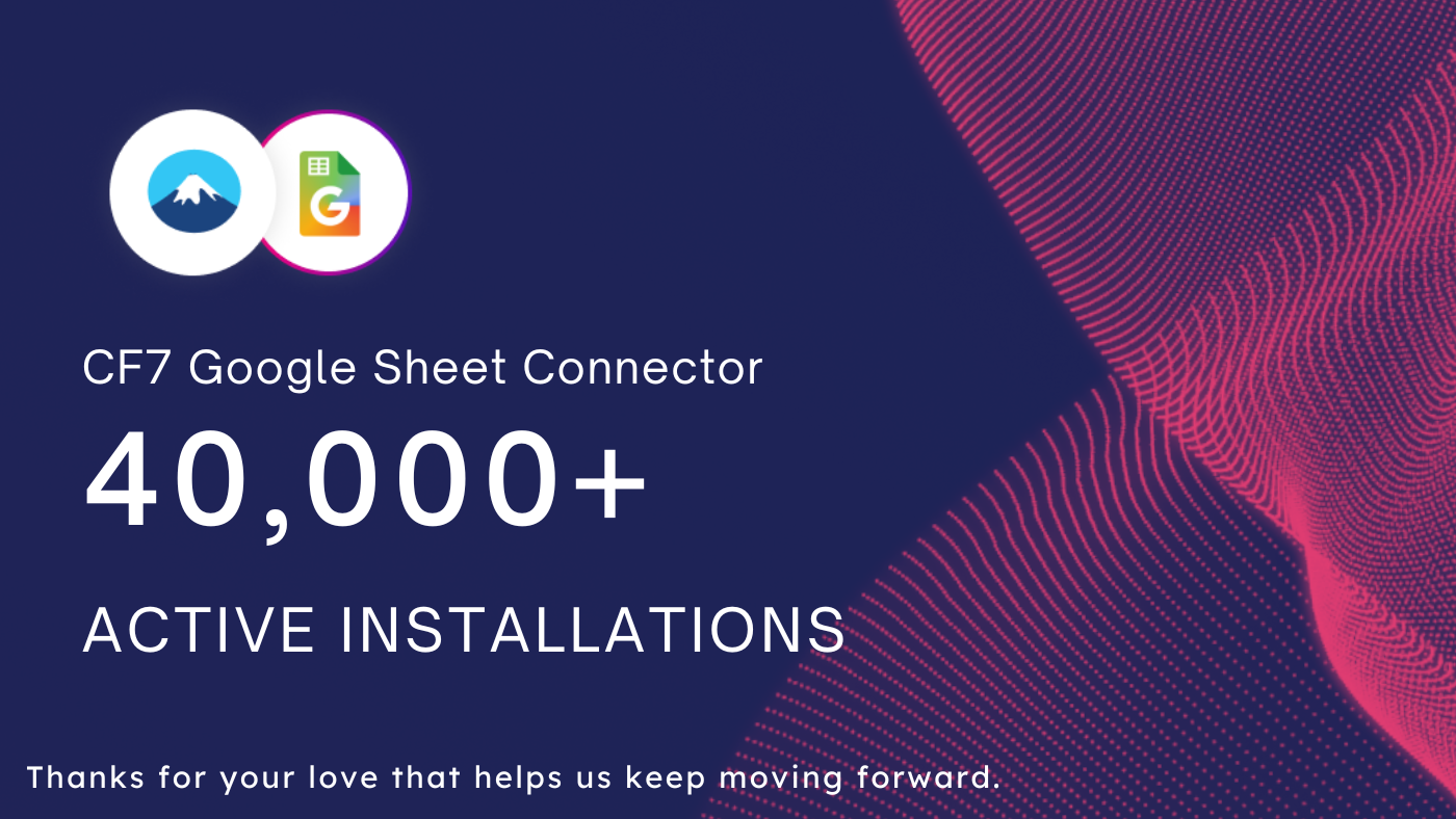 CF7 Google Sheet Connector Reaches 40K Active Installs CF7 Google Sheet Connector Reaches 40K+ Active Installtion on WordPress