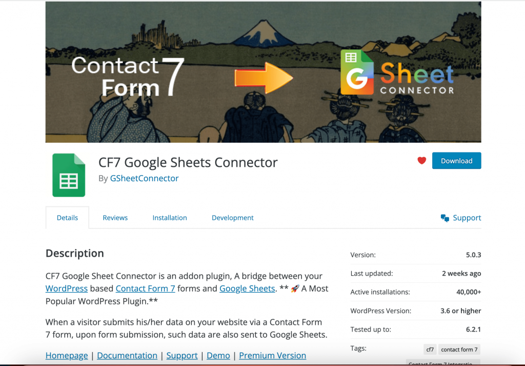 WordPress Plugin 40000 Active Installs CF7 Google Sheet Connector Reaches 40K+ Active Installs: Powering Seamless Form Submissions and Data Management