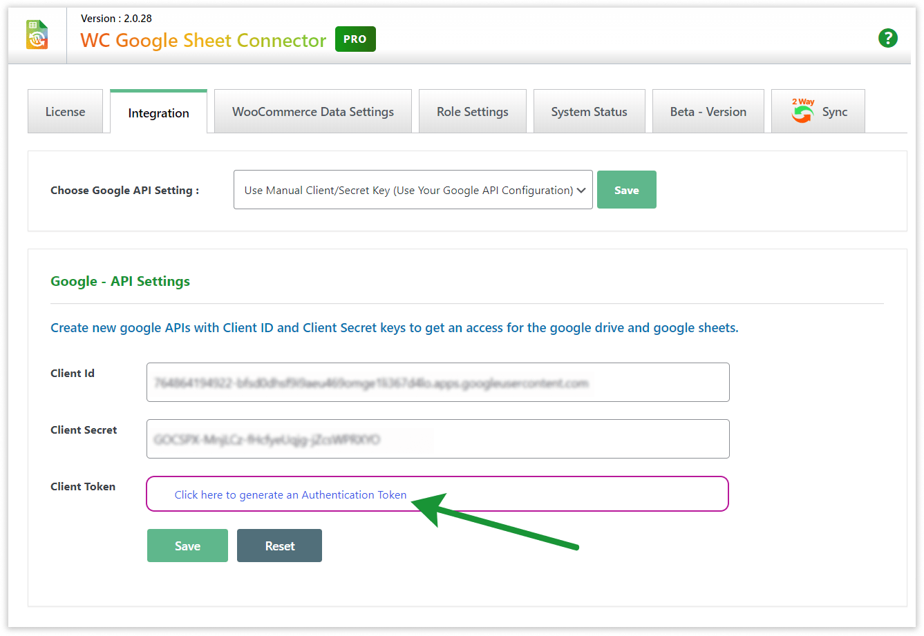 WooCommerce GSheetConnector - Manual Authentication Code