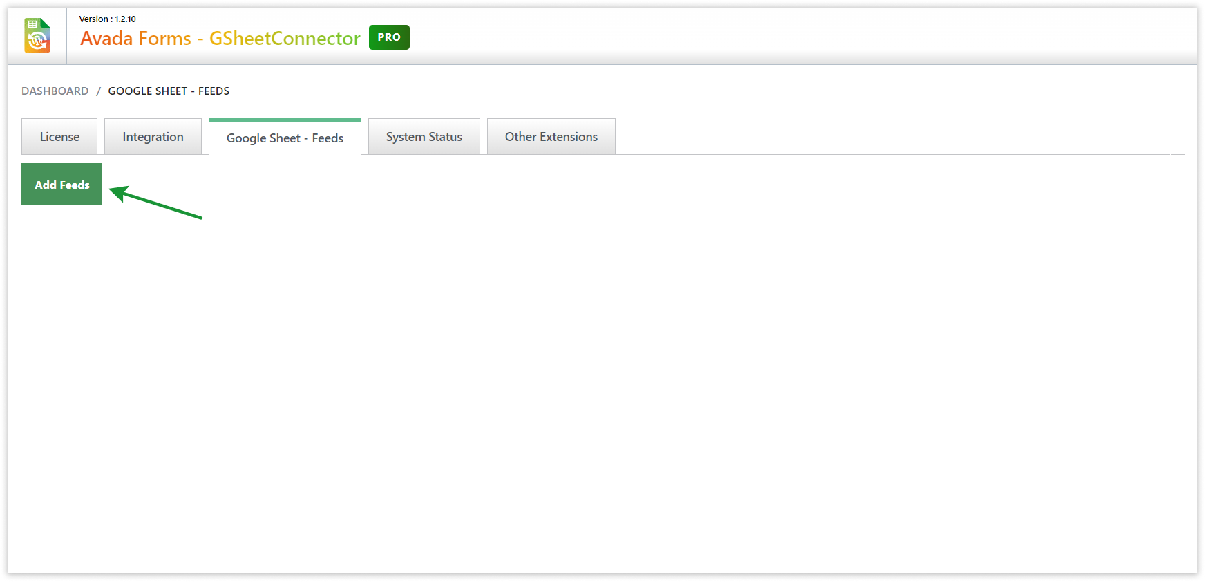 Avada GSheetConnector - Google Sheet - Feeds - Add Feed