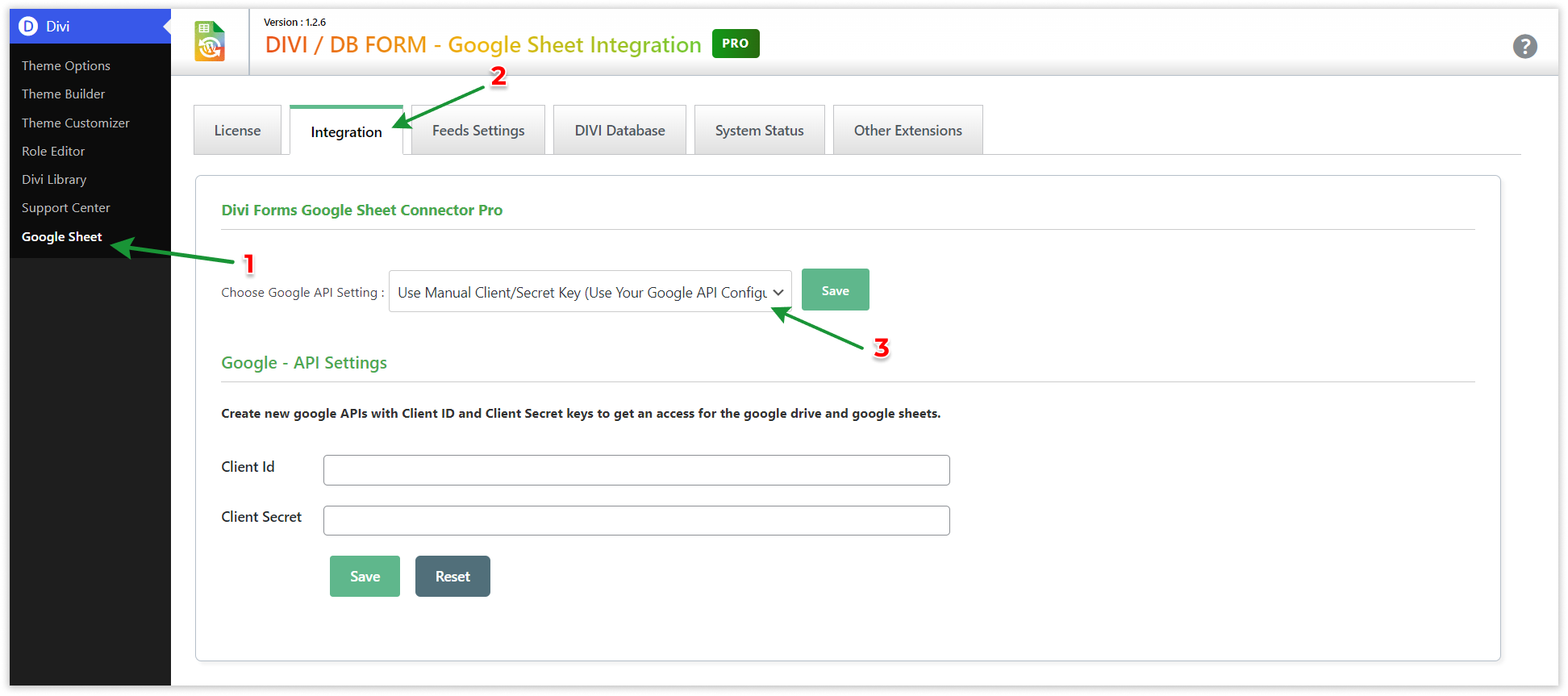 Divi GSheetConnector - Integration - Manual Method