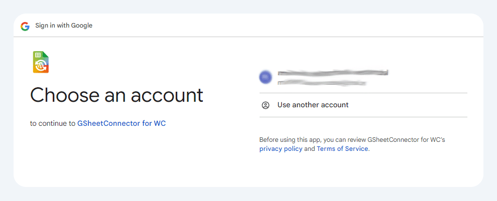 Select Google Account