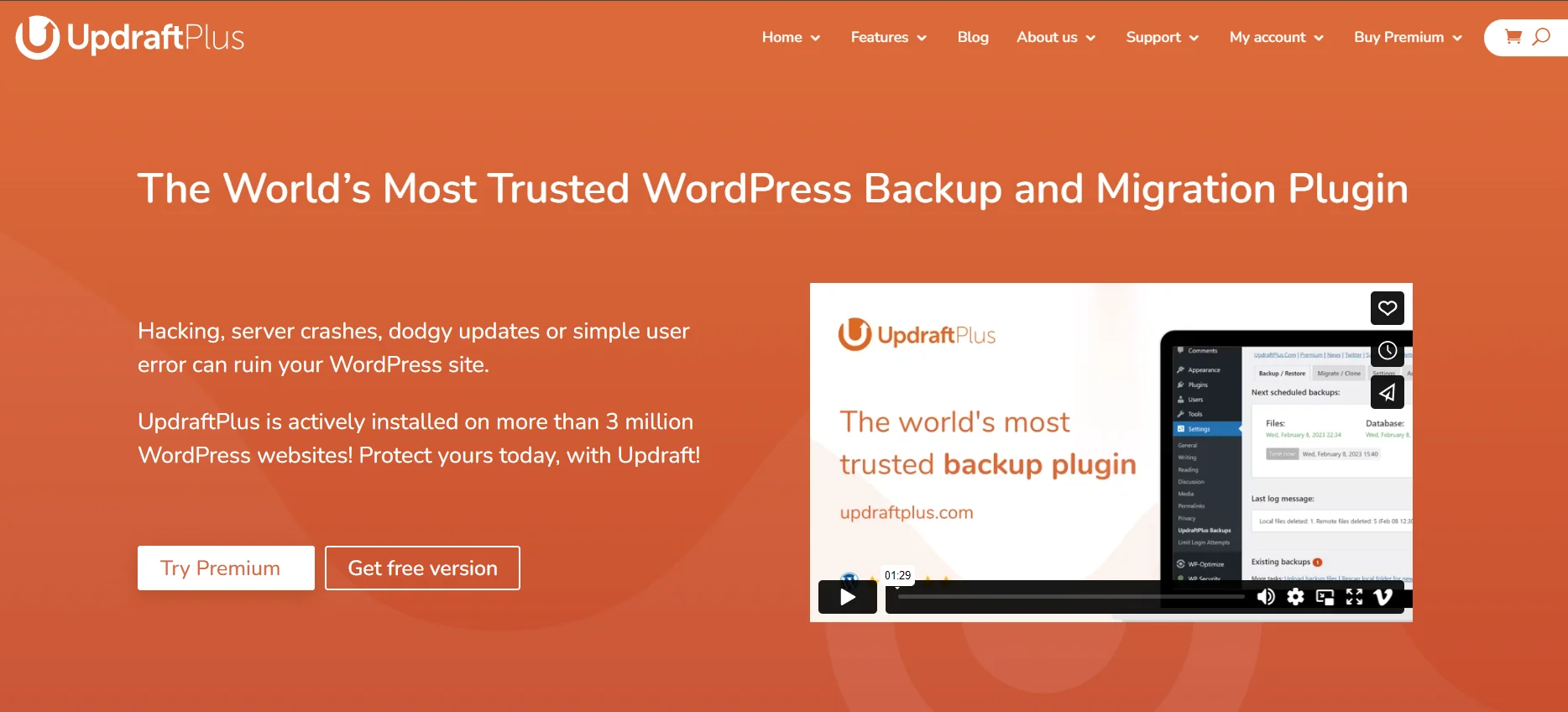 Migration plugin updraft plus