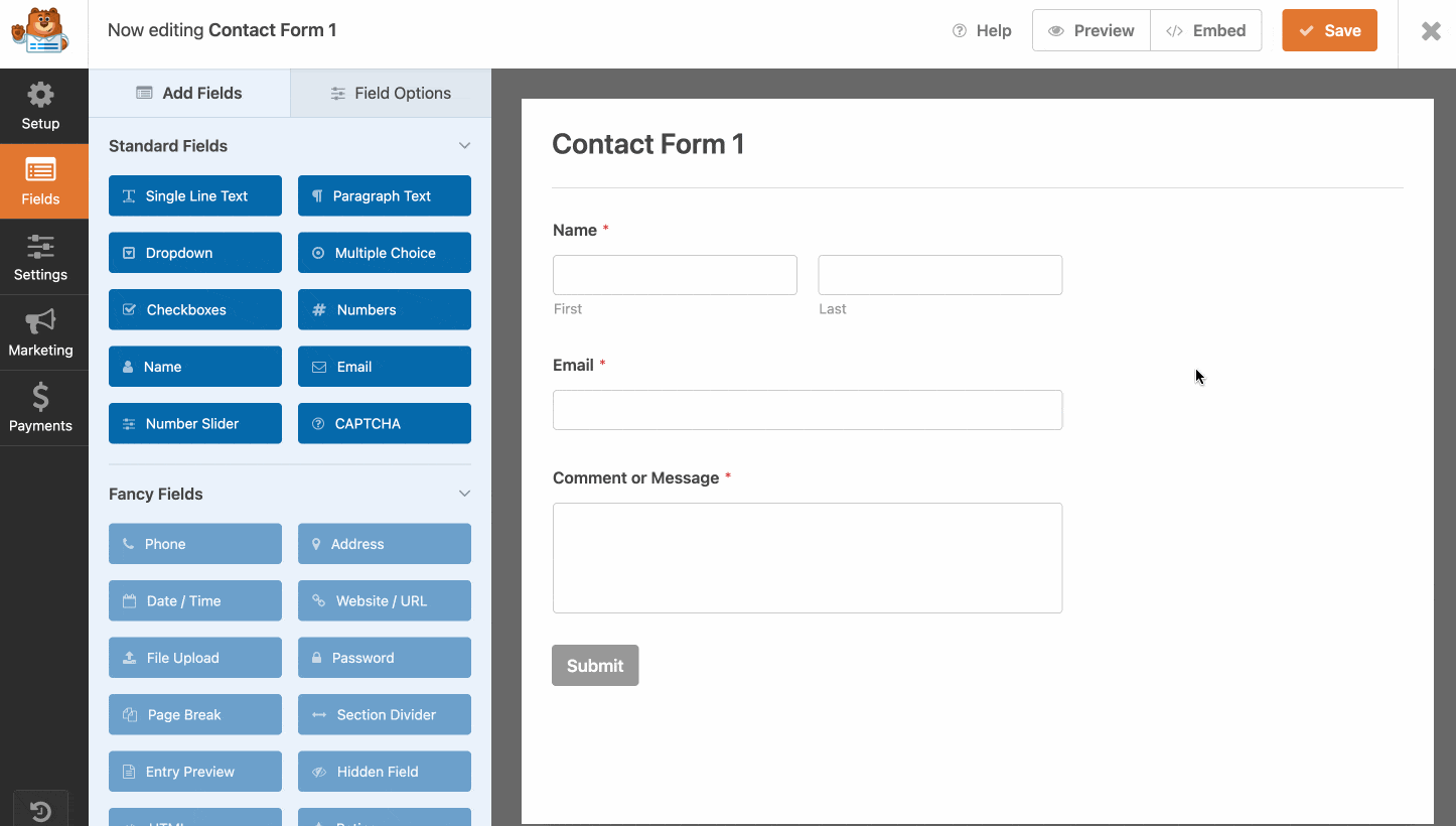 WPForms Add Form