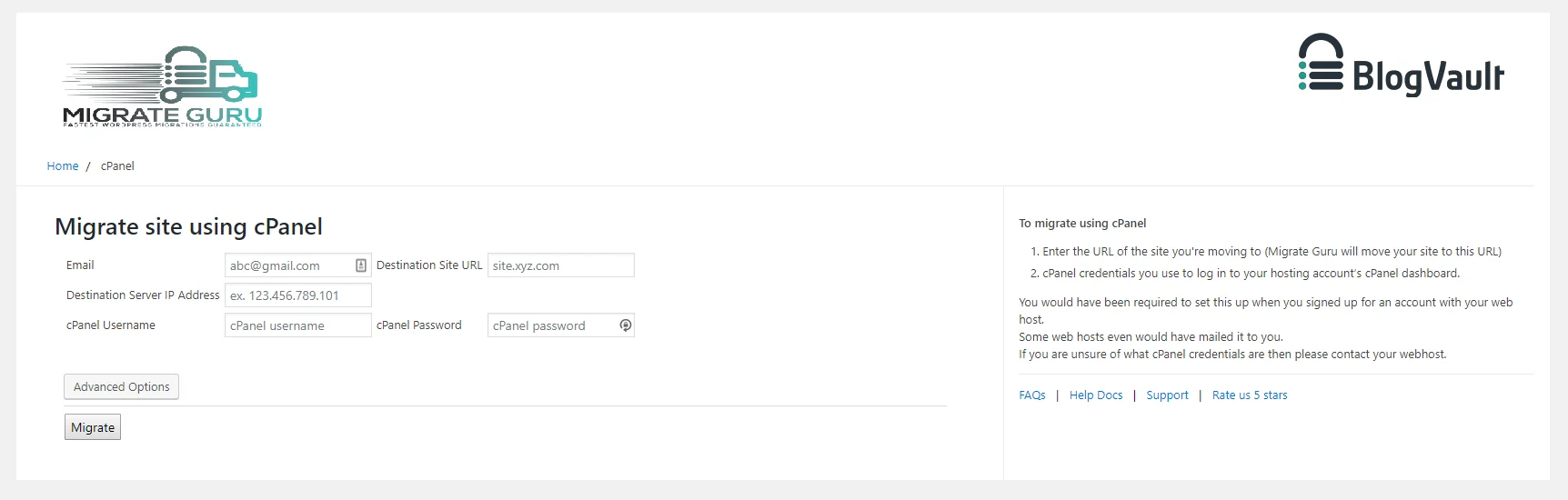 migrating through migrate guru