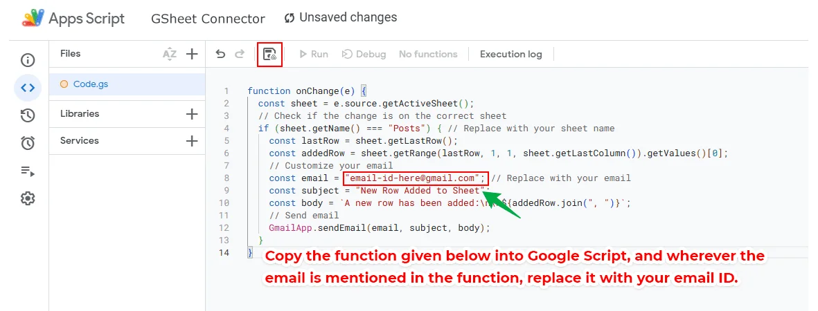Enable Email Notifications for Google Sheets