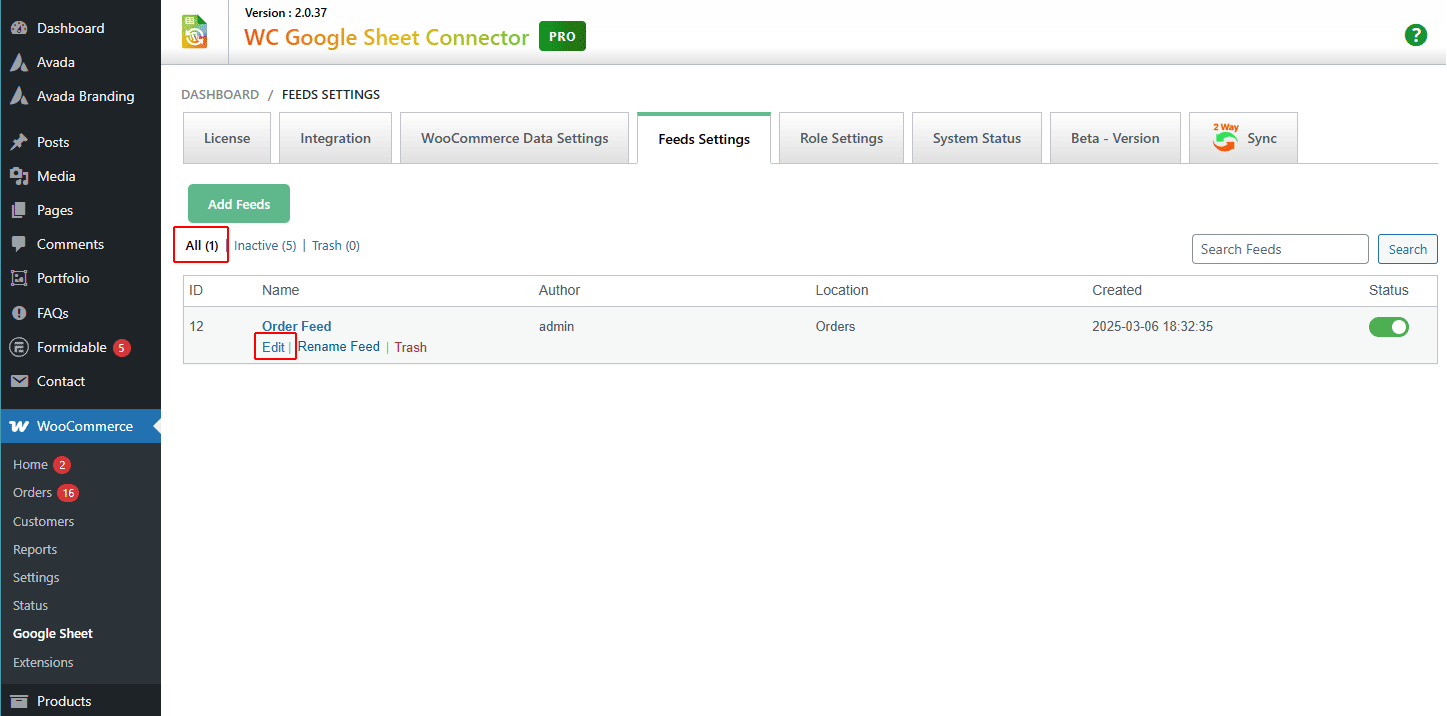 WooCommerce GSheetConnector Order Feed Edit