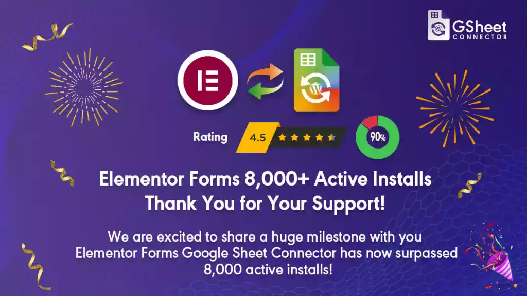 Elementor Google Sheet Integration Hits 8000+ Active Installs