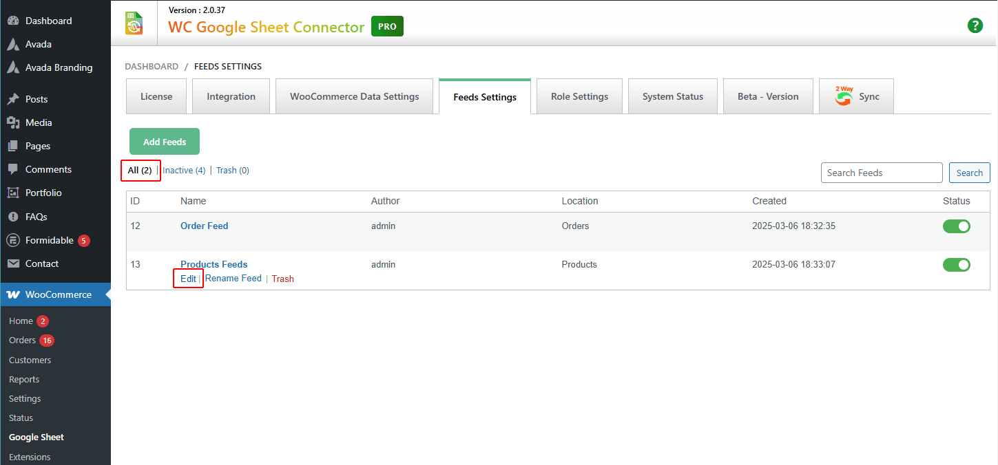WooCommerce GSheetConnector Edit Product Feed