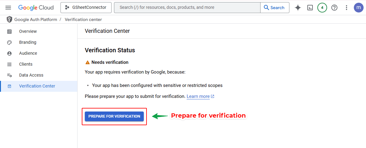 Verification Step 3 Google