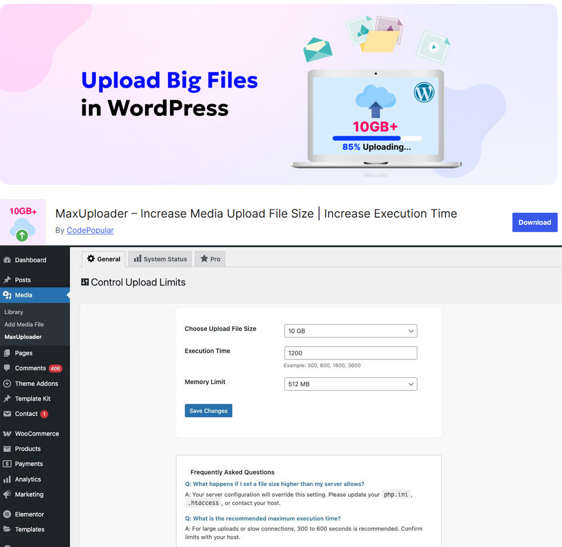 upload_max_filesize error WordPress