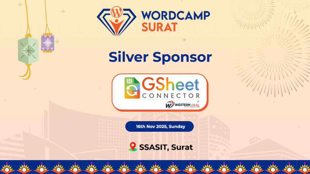 WordCamp Surat 2025 Silver Sponsorship by GSheetConnector