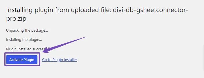 Install Divi for GSheetConnector