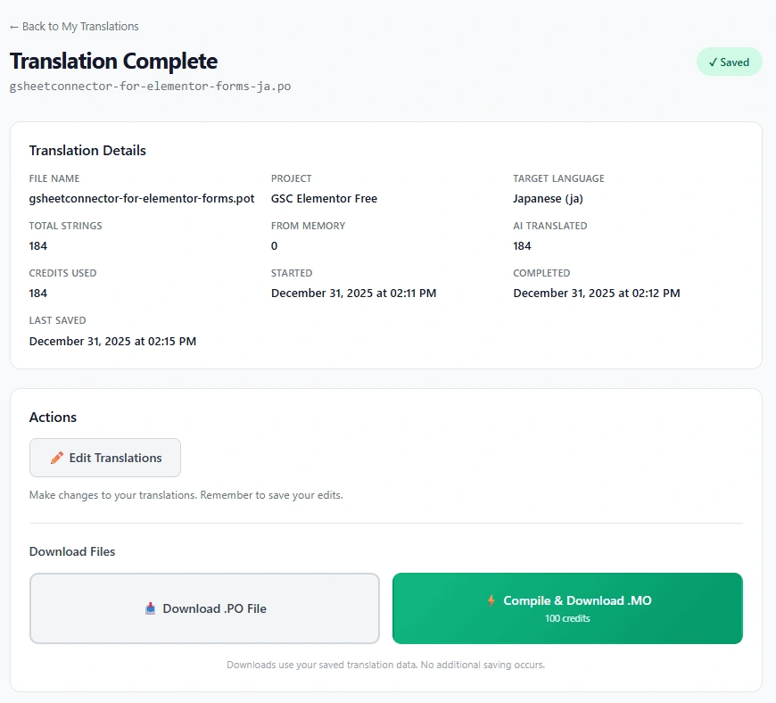 POForge WordPress translation editor for translators