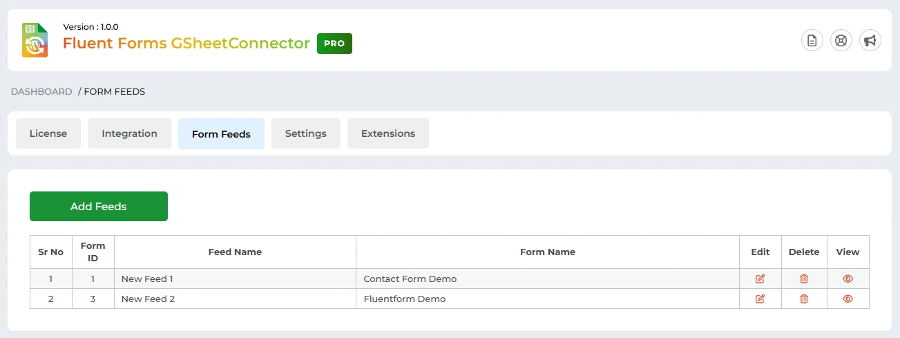 New feed added in Fluent Form GSheetConnector integration