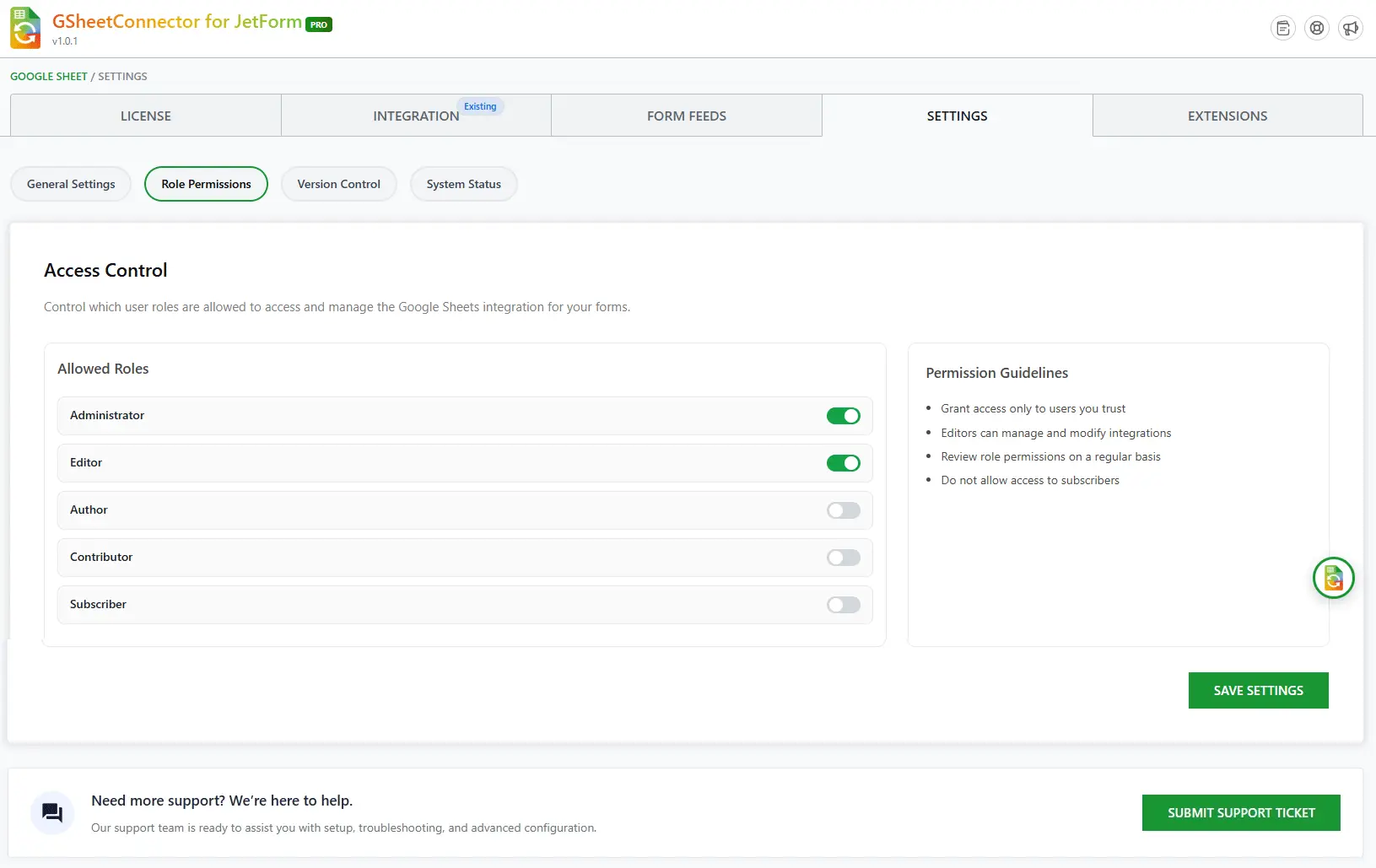 Role Permissions