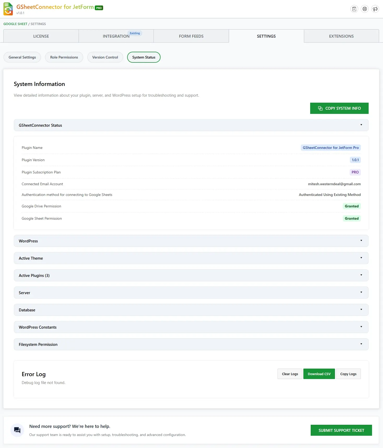 System Status
