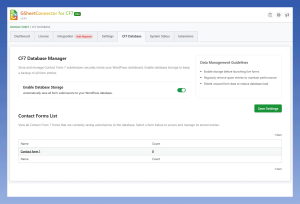 CF7 Database Manager Settings