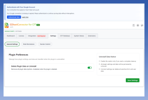 General Settings Plugin Preferences