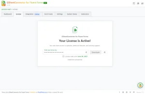 GSheetConnector for Fluent Forms Pro license activation