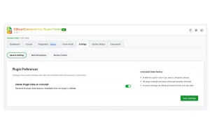 GSheetConnector plugin preferences and uninstall settings
