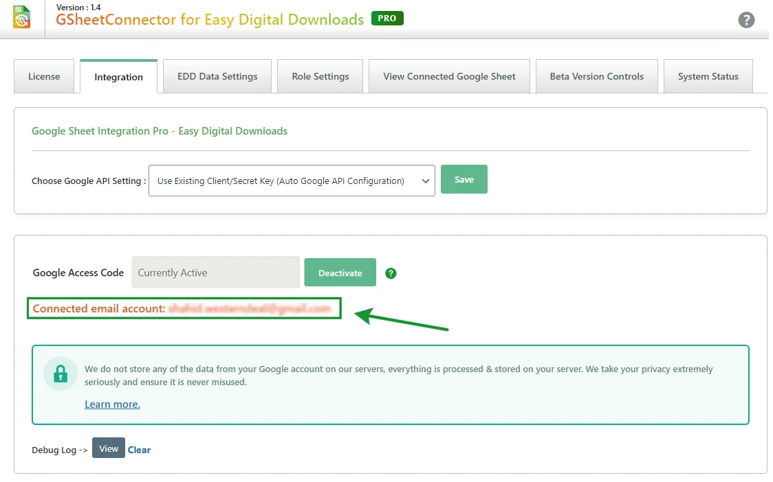 Easy Digital Downloads Google Sheet Integration license key