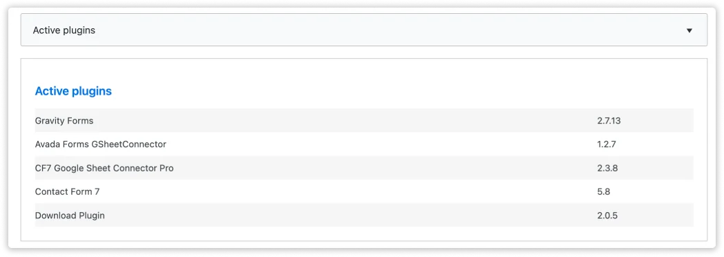 GSheetConnector System Status tab error log view