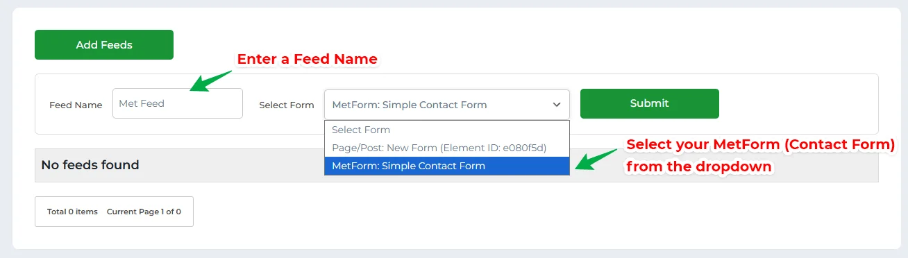 MetForm Settings PRO Version Fetch Sheets