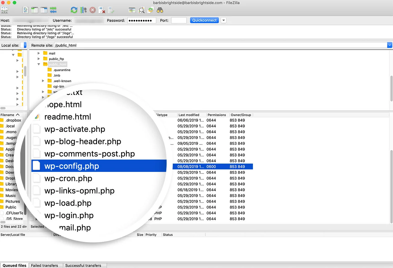 FTP Edit wp-config