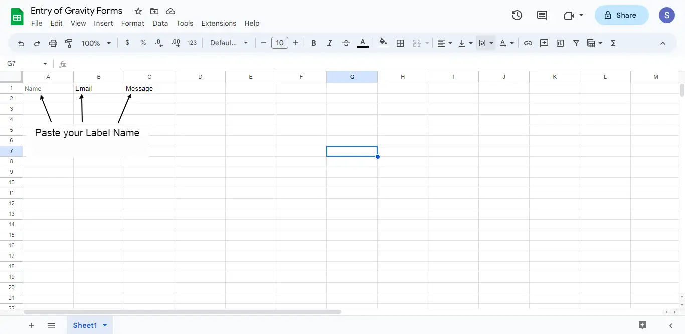 Gravity Forms Google Sheet Integration settings
