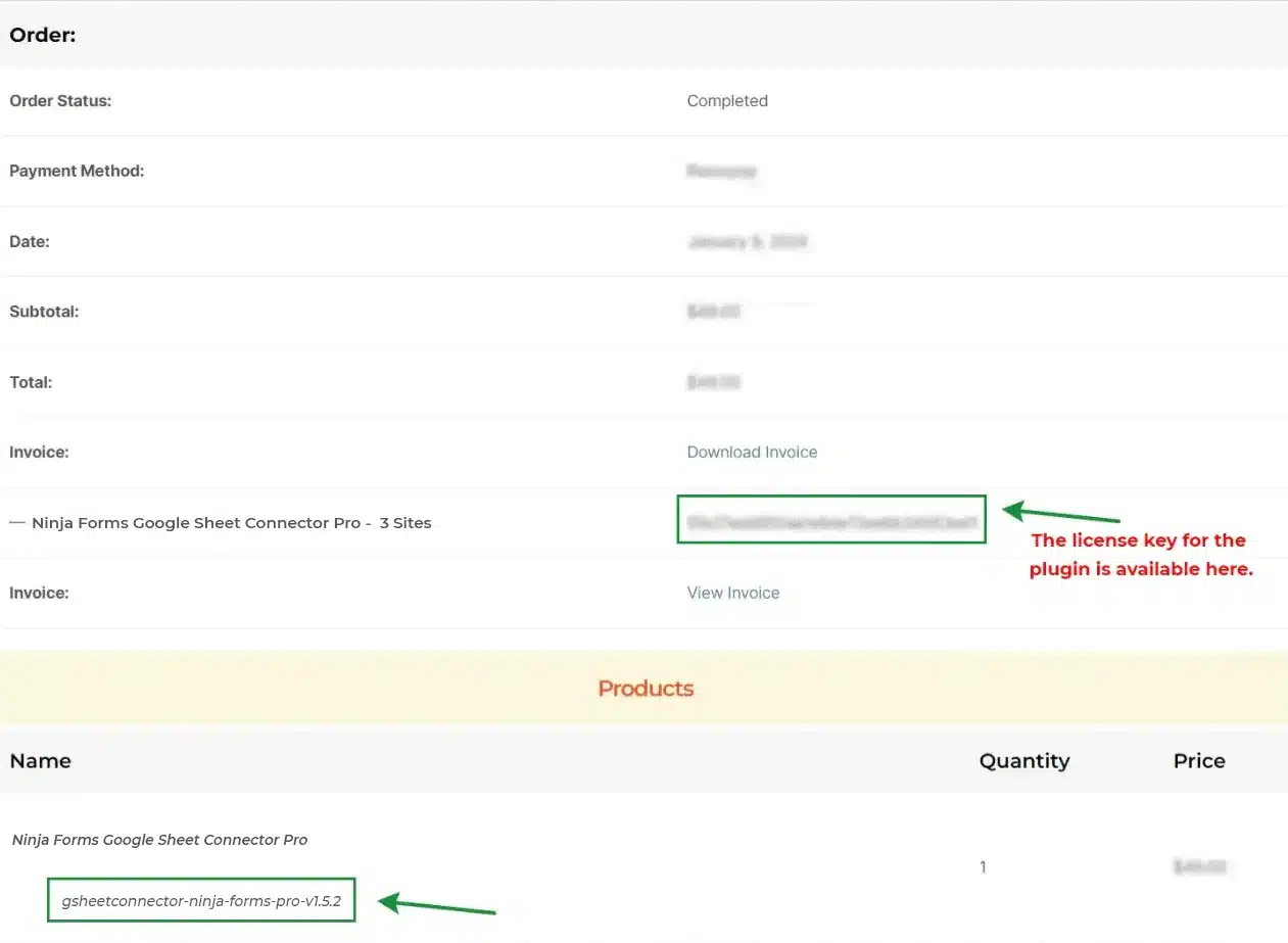 Ninja Forms Google Sheet Connector PRO installation