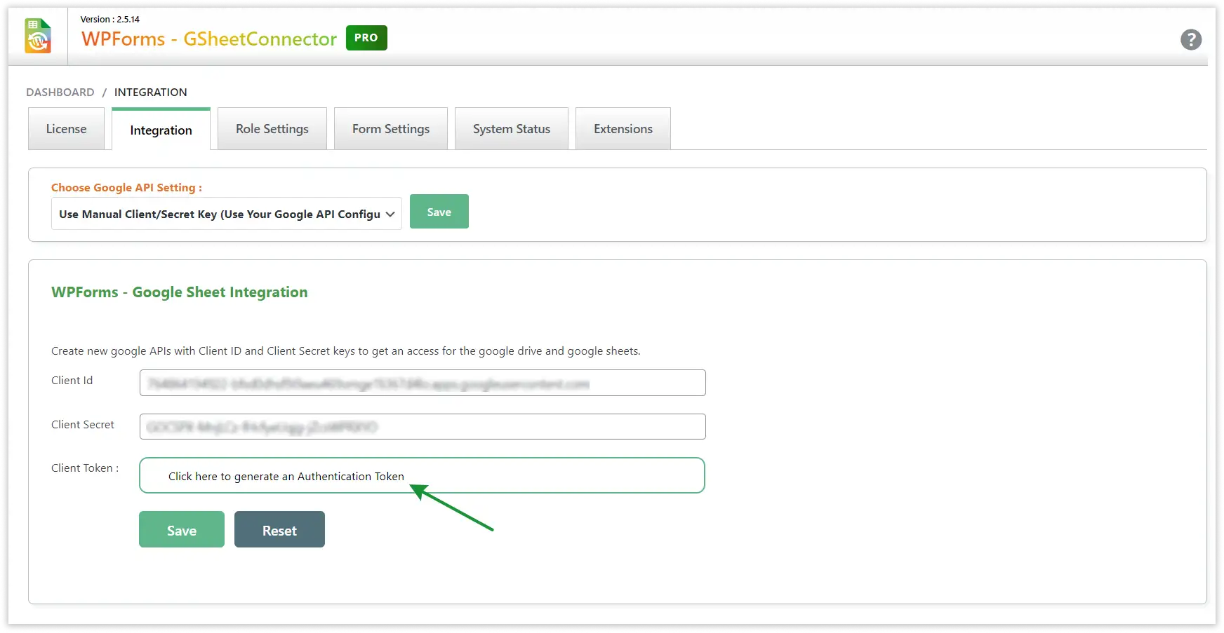 Manual Google Integration GSheetConnector configuration